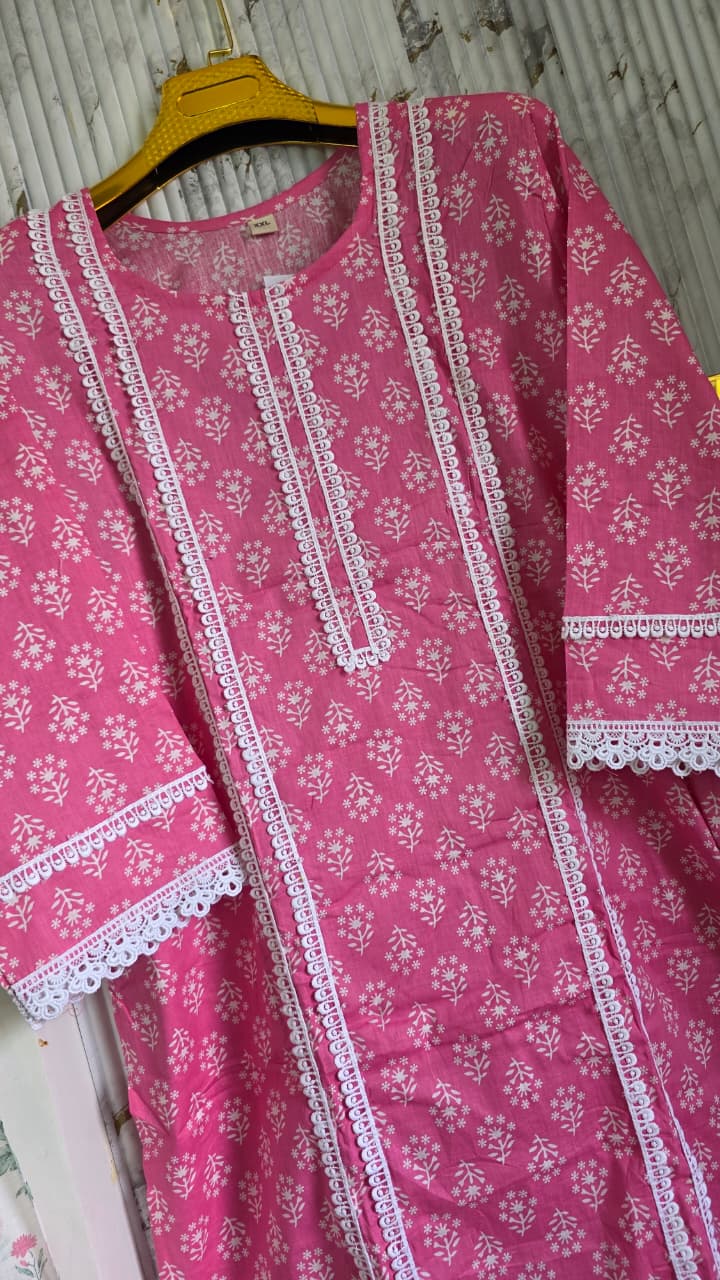 Jaipuri KARACHI Readymade Cotton Suit With Comfortable pant & Cotton Dupatta