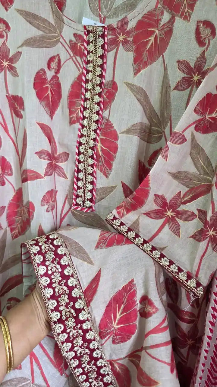 Ready-to-Wear Karachi Embroidered Suit with Pant & Printed Dupatta by ASC