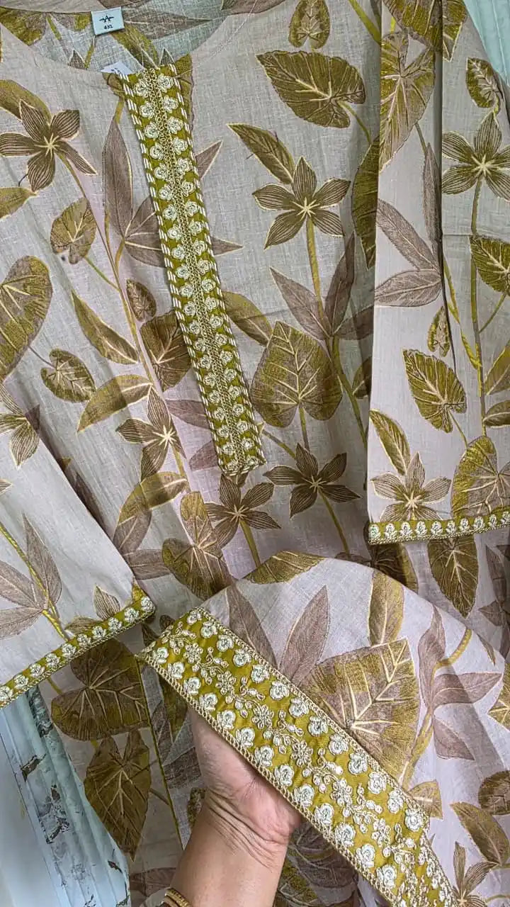 Classic Karachi Style Embroidered Pant Suit with Printed Dupatta by ASC
