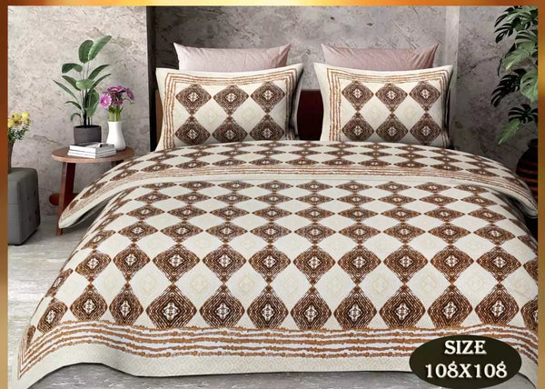 King Size 9ft*9ft Sanganeri Cotton Bedsheets With 2 Pillow Covers