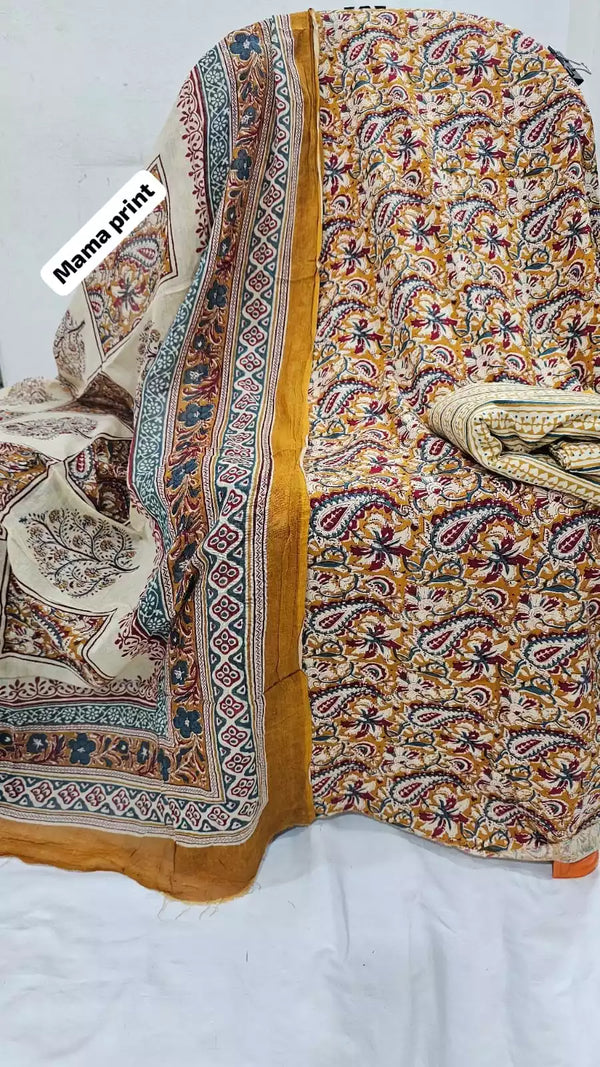 Premium Cotton MAMA Print Unstitched Cotton Suit With Cotton Dupatta