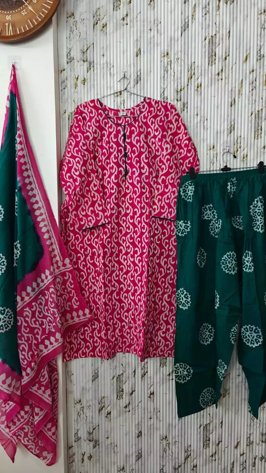 READYMADE COTTON BATIC SUIT, Cotton Batic Salwar, Mal Cotton Dual Tone Color Dupata