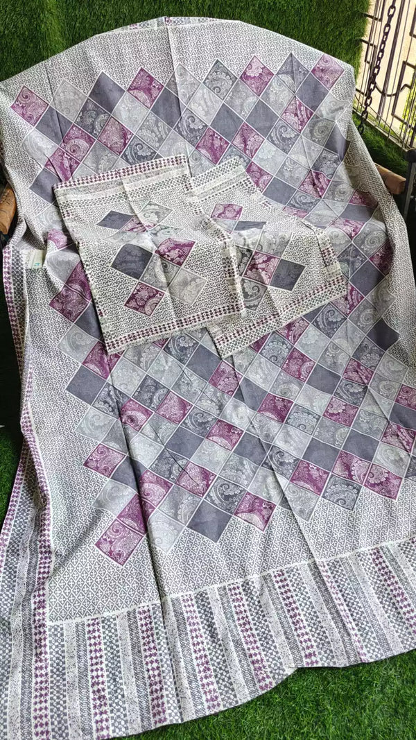 SANGANERI Cotton Single Bedsheet 4.85FT*7FT APPROX, WITH 2 PILLOW COVERS