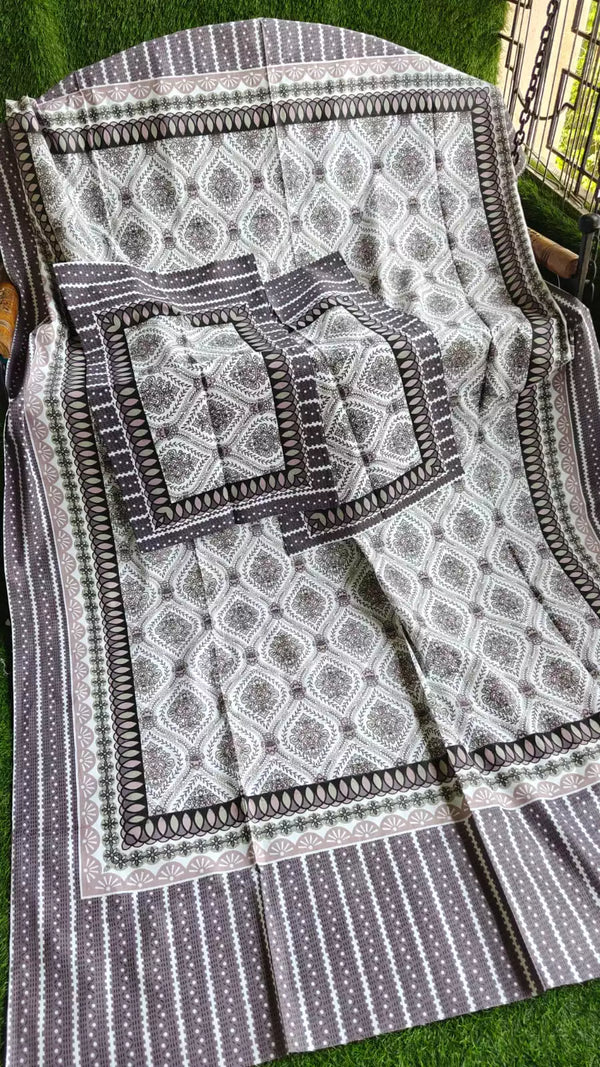 SANGANERI Cotton Single Bedsheet 4.85FT*7FT APPROX, WITH 2 PILLOW COVERS