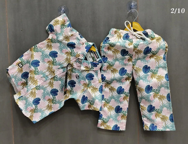 Boys Rayon Cotton Digital Print Cord Set Shirt & Full Pant