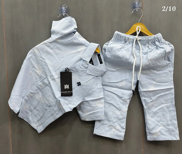 Boys Rayon Cotton Digital Print Cord Set Shirt & Full Pant