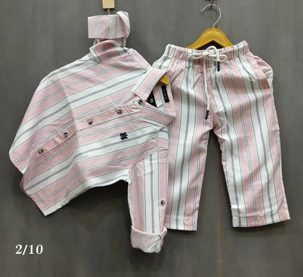Boys Rayon Cotton Digital Print Cord Set Shirt & Full Pant