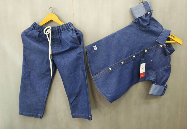 Boys Full Sleeve Denim Shirt & Pant Set