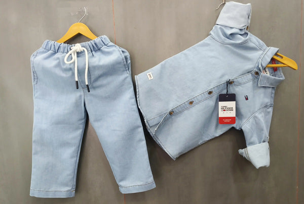 Boys Full Sleeve Denim Shirt & Pant Set