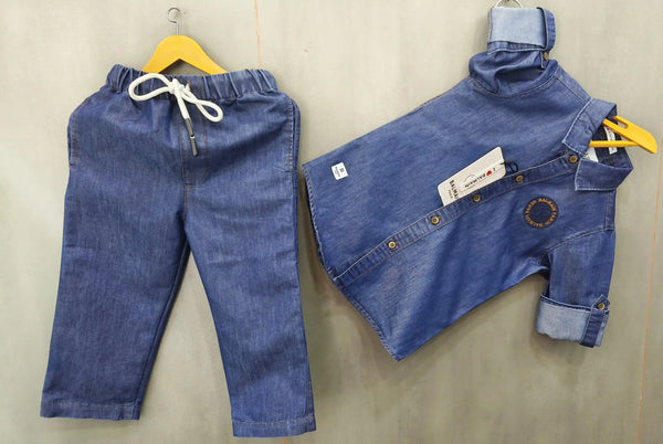 Boys Full Sleeve Denim Shirt & Pant Set