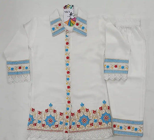 Girls Kids Kurta Pant Embroidered Rayon Fabric Cord-Sets