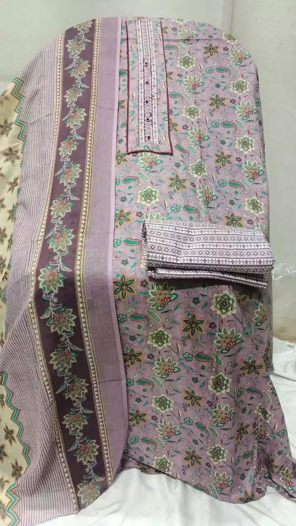 Premium Cotton JaiPuri Unstitched Cotton Suit With Cotton Dupatta