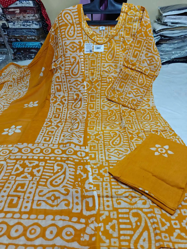 READYMADE COTTON BATIC SUIT, Cotton Batic Salwar, Mal Cotton Dual Tone Color Dupata