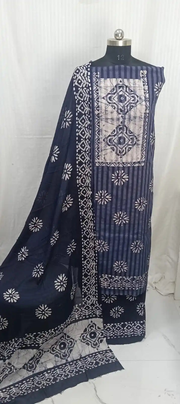 Unstitched Wax Batic Cotton Suits