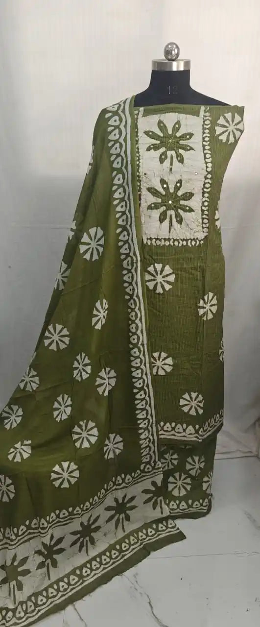 Unstitched Wax Batic Cotton Suits