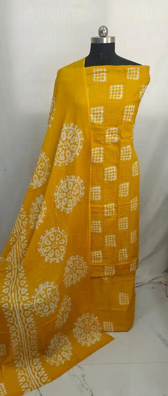Unstitched Wax Batic Cotton Suits