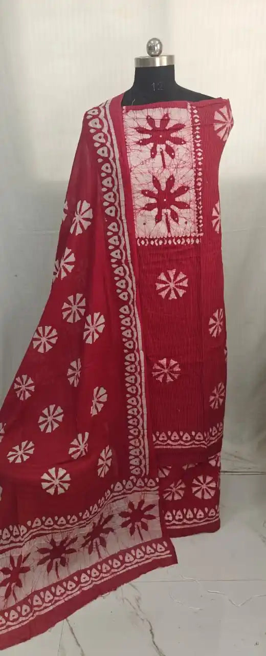 Unstitched Wax Batic Cotton Suits