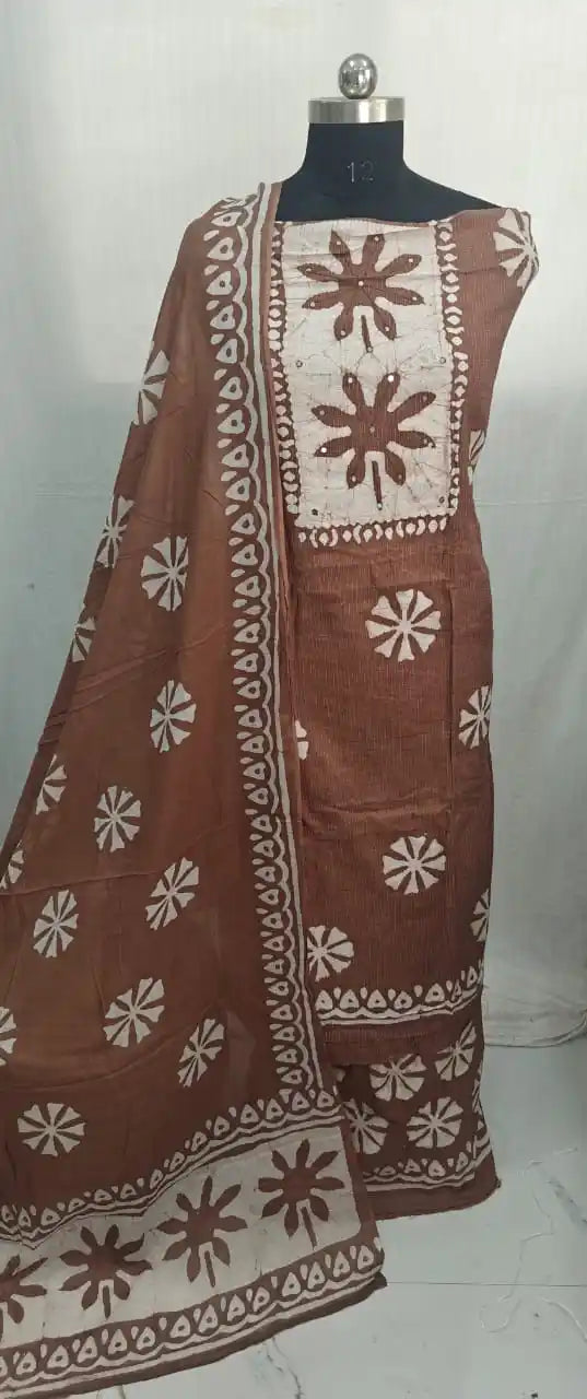 Unstitched Wax Batic Cotton Suits