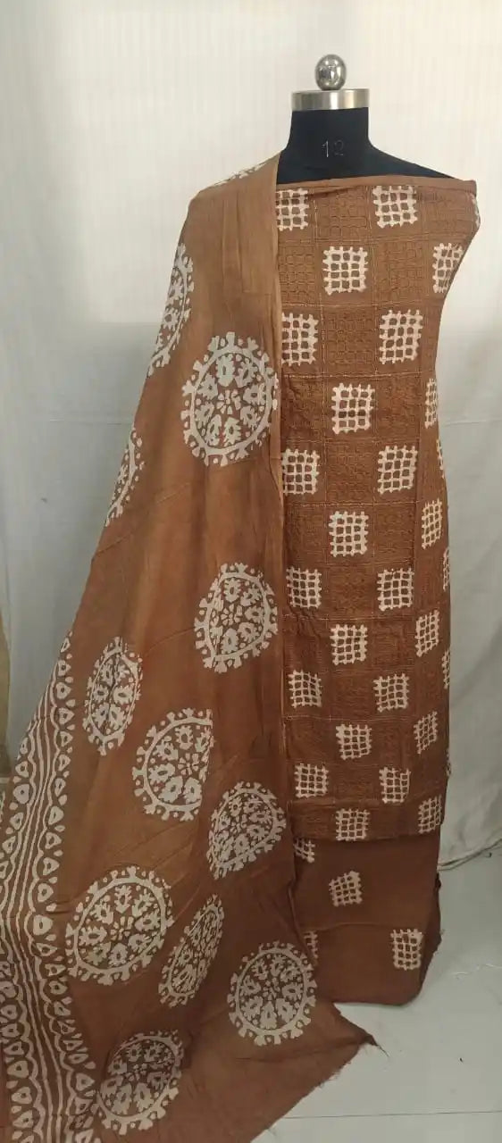 Unstitched Wax Batic Cotton Suits