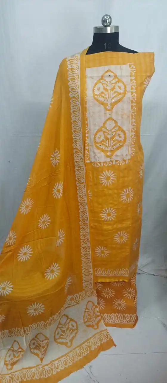 Unstitched Wax Batic Cotton Suits