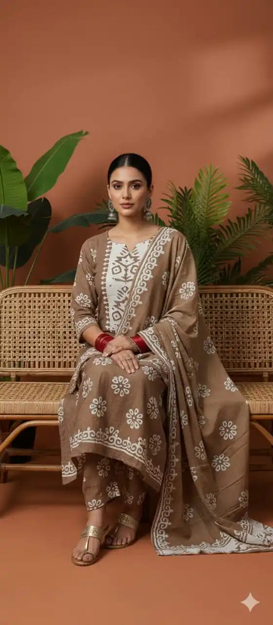 Unstitched Wax Batic Cotton Suits