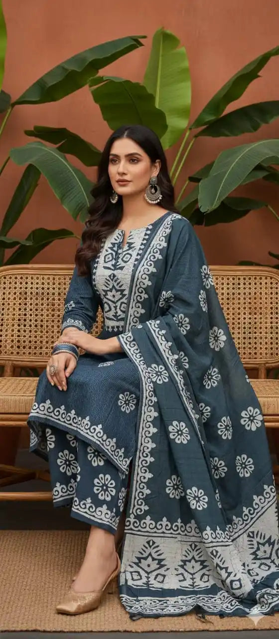 Unstitched Wax Batic Cotton Suits