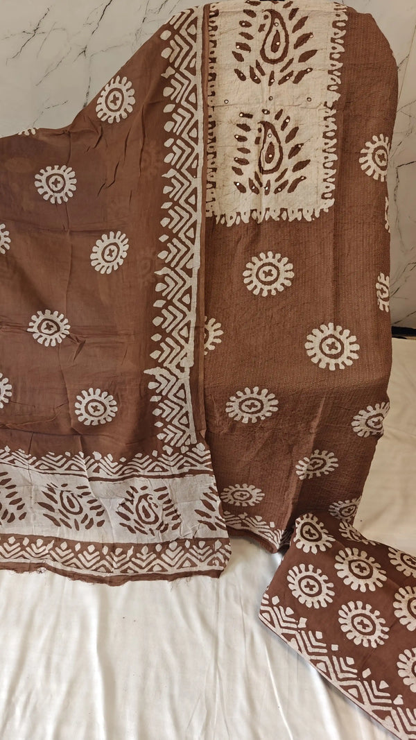 Unstitched Wax Batic Cotton Suits