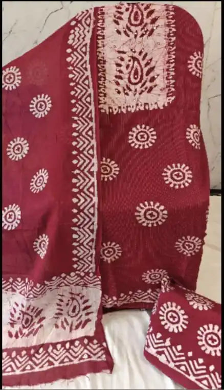 Unstitched Wax Batic Cotton Suits