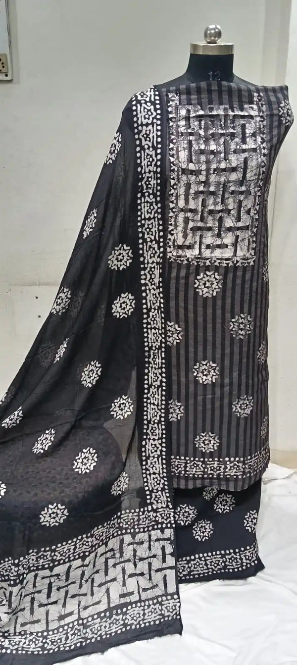 Unstitched Wax Batic Cotton Suits