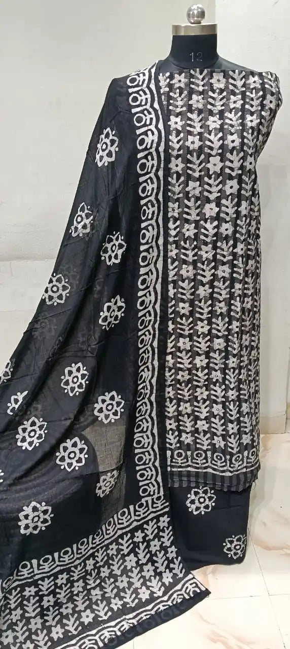 Unstitched Wax Batic Cotton Suits