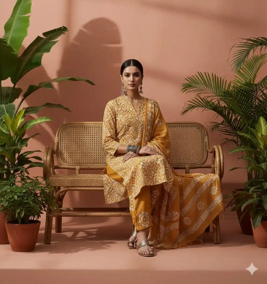 READYMADE COTTON BATIC SUIT, Cotton Batic Salwar, Mal Cotton Dual Tone Color Dupatta