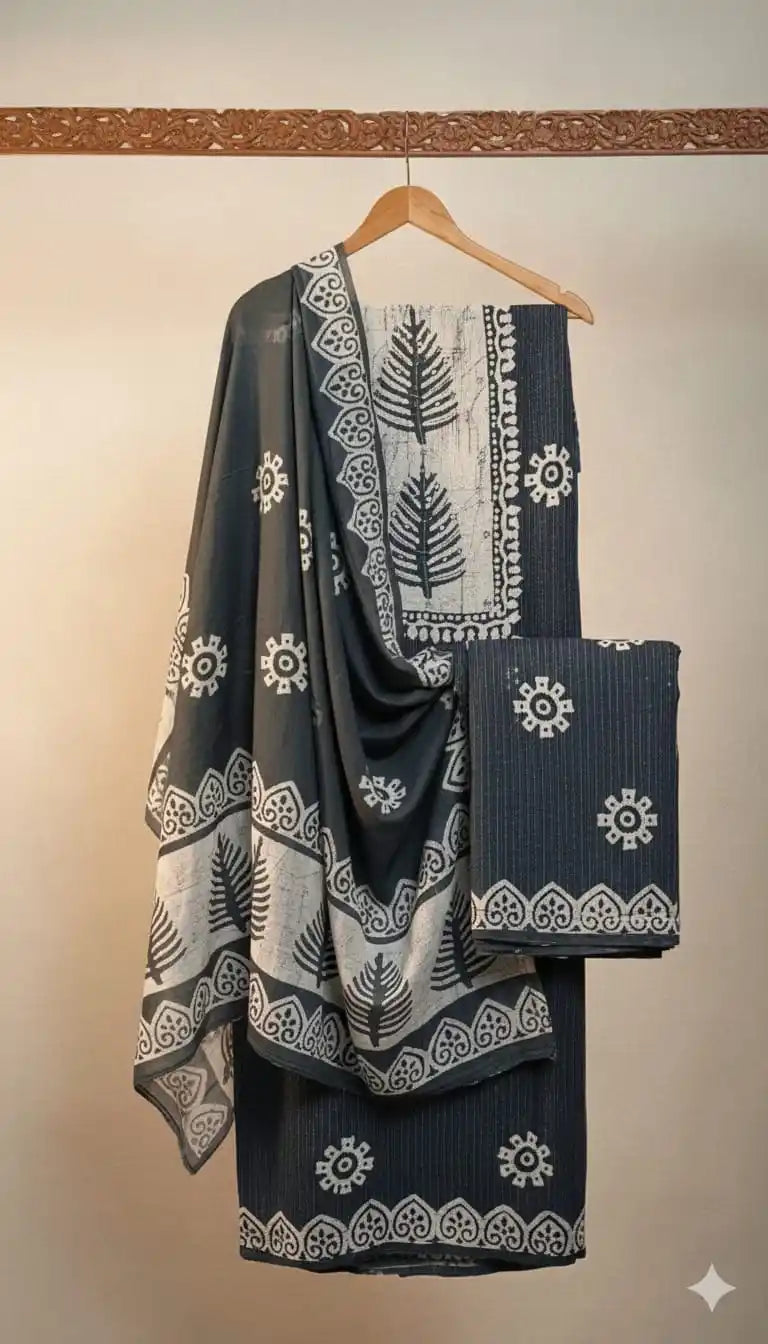Unstitched Wax Batic Cotton Suits