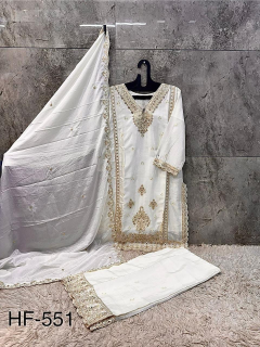 Lahori Designer Readymade Suit With Plazzo & Chinnon EMb Dupatta