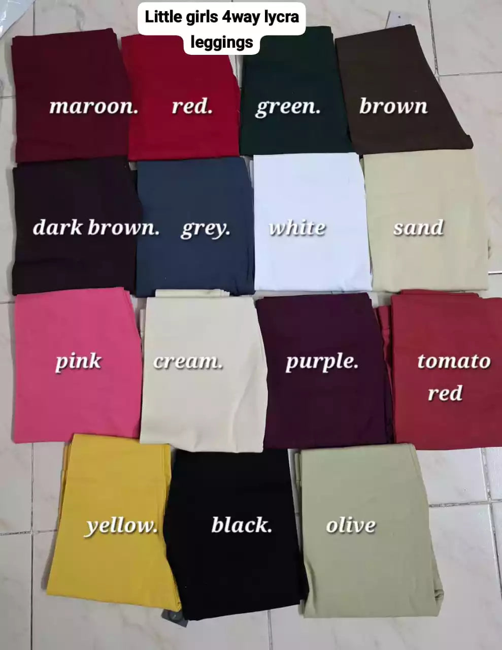 Little Girls Lycra 4-Way Stretch Leggings