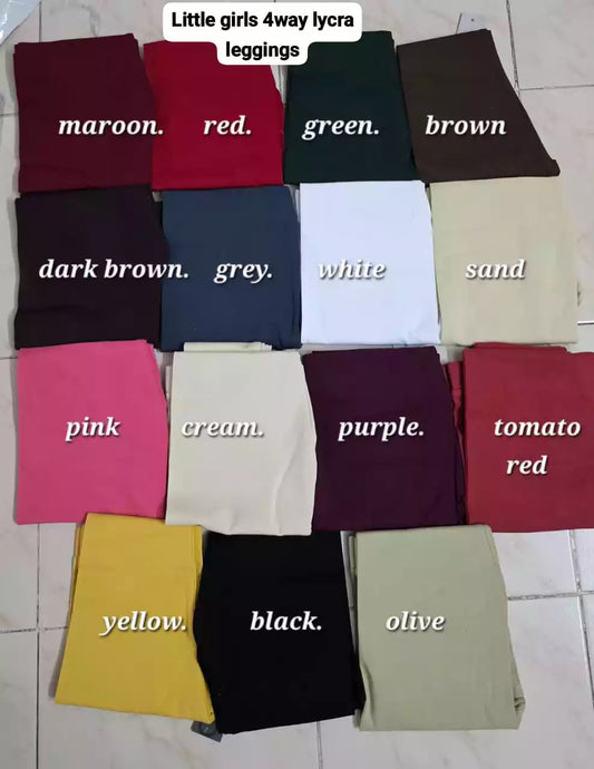 Little Girls Lycra 4-Way Stretch Leggings
