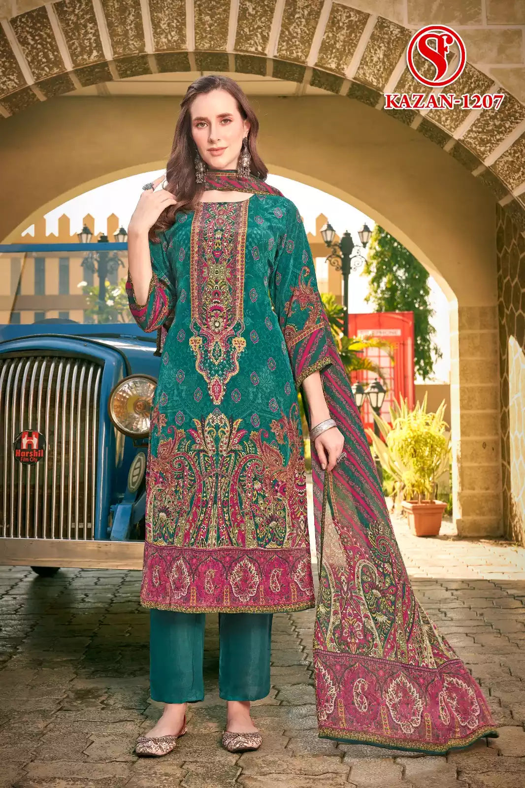 Crepe Readymade Paksitani Print Designer With Embroidery
