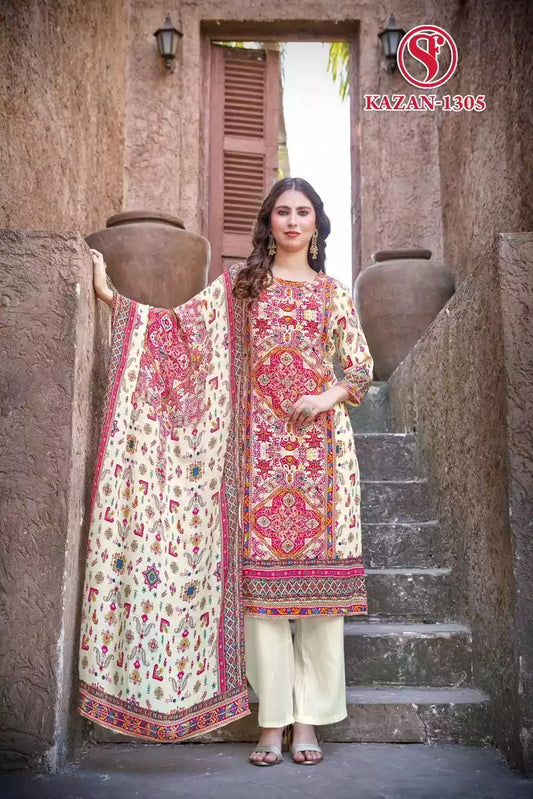 Crepe Readymade Paksitani Print Designer With Embroidery