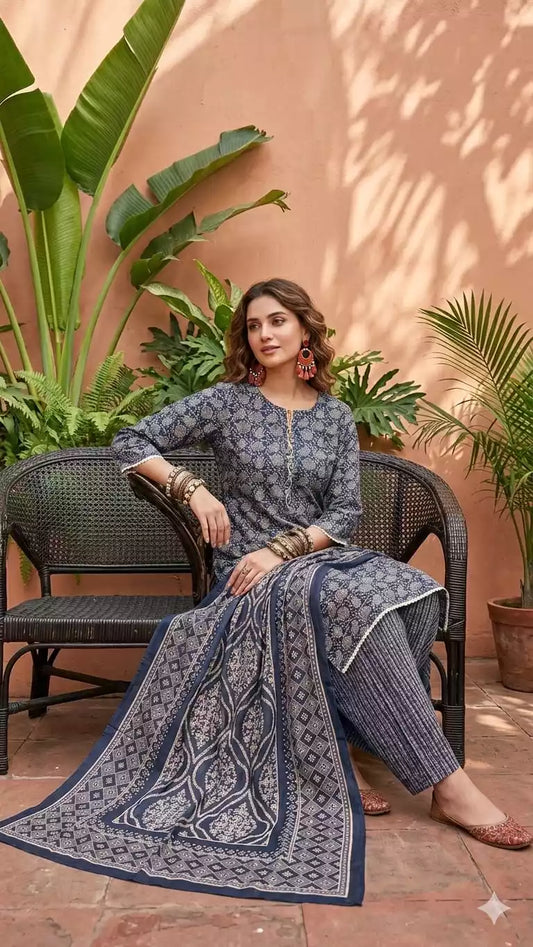 Jaipuri Readymade Premium Collection With Salwar, Cotton Dupatta