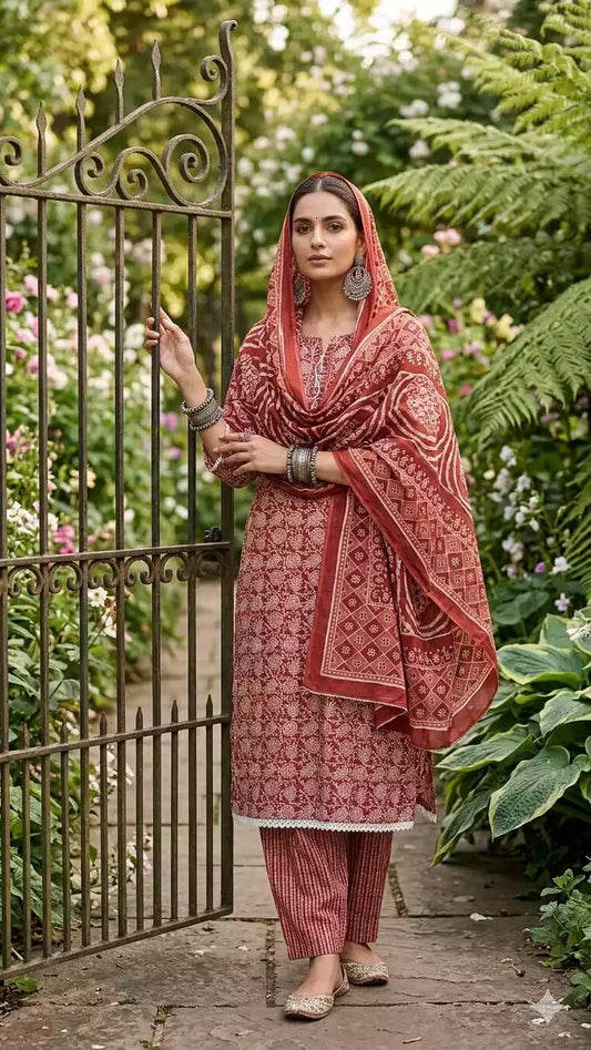 Jaipuri Readymade Premium Collection With Salwar, Cotton Dupatta