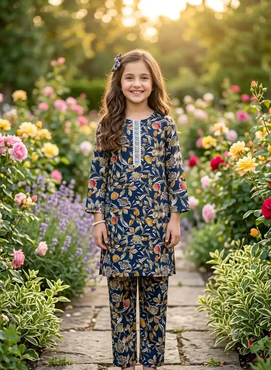Black Patchwork Karachi Lace Co-Ord