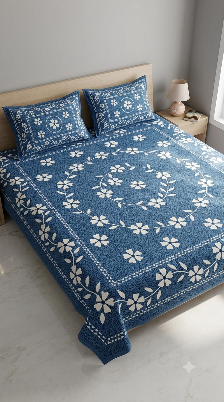 JAIPURI DOUBLE BEDSHEET (7x8 ft)
