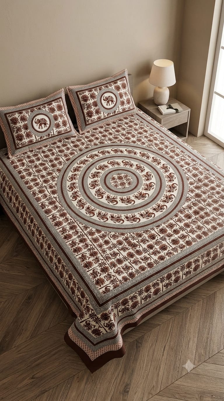 JAIPURI DOUBLE BEDSHEET (7x8 ft)