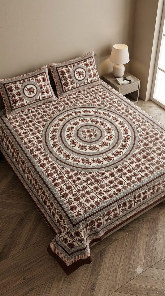 JAIPURI DOUBLE BEDSHEET (7x8 ft)