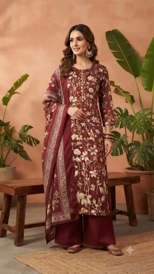 Premium Readymade Cotton Suit with Plazo by ASC