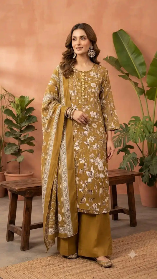 Cotton Straight Kurta with Plazo by ASC