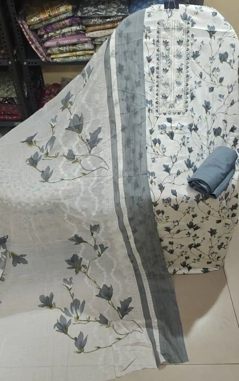 Embroidered Neck Cotton Suit By ASC