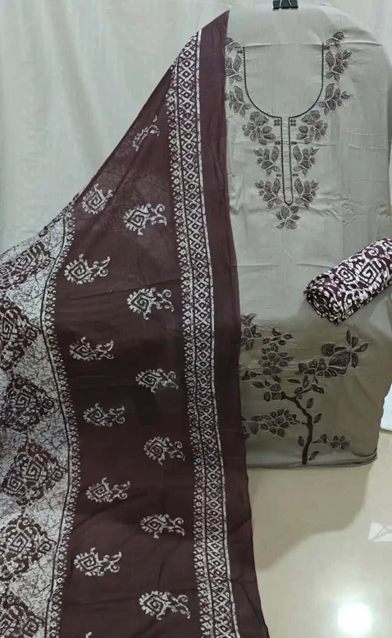 Purple Clover Cotton Unstitched Dress Material By ASC
