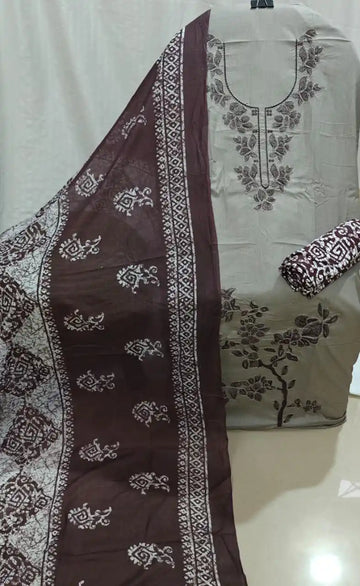 Purple Clover Cotton Unstitched Dress Material By ASC
