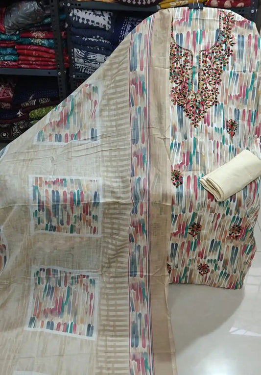 Multicolor Brush Stroke Unstitched Suit ASC Fashion Store