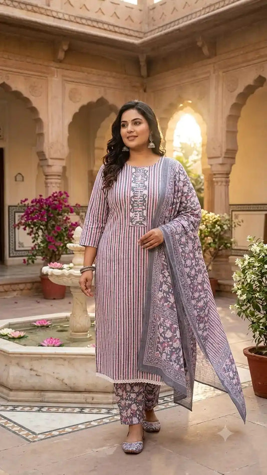 Pink Green 3-piece straight cut suit